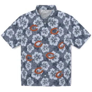 Chicago Bears Hawaiian Shirt - Hibiscus Cluster