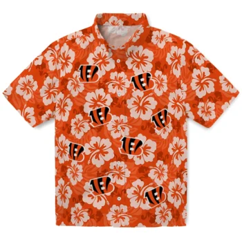 Cincinnati Bengals Hawaiian Shirt - Hibiscus Cluster