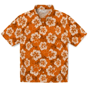 Clemson Tigers Hawaiian Shirt - Hibiscus Cluster