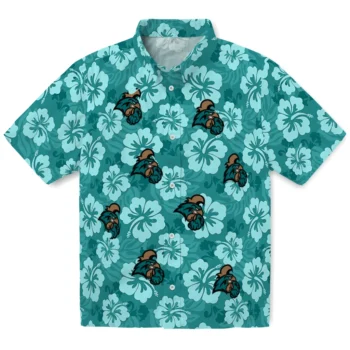 Coastal Carolina Chanticleers Hawaiian Shirt - Hibiscus Cluster