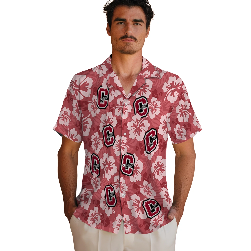 colgate-raiders-hawaiian-shirt-hibiscus-cluster-maroon-fashion-forward.webp