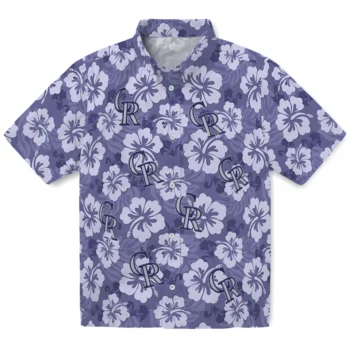 Colorado Rockies Hawaiian Shirt - Hibiscus Cluster