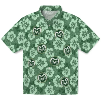Colorado State Rams Hawaiian Shirt - Hibiscus Cluster