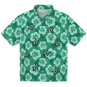 Dallas Stars Hawaiian Shirt - Hibiscus Cluster
