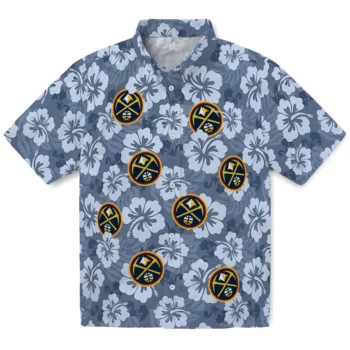 Denver Nuggets Hawaiian Shirt - Hibiscus Cluster