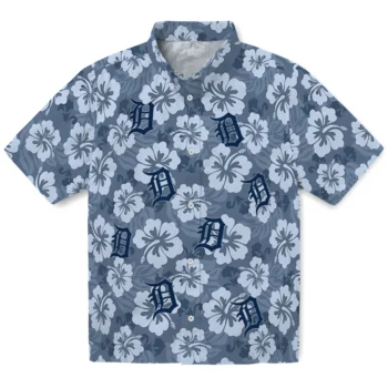 Detroit Tigers Hawaiian Shirt - Hibiscus Cluster