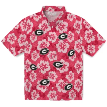 Georgia Bulldogs Hawaiian Shirt - Hibiscus Cluster