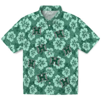 Hawaii Rainbow Warriors Hawaiian Shirt - Hibiscus Cluster
