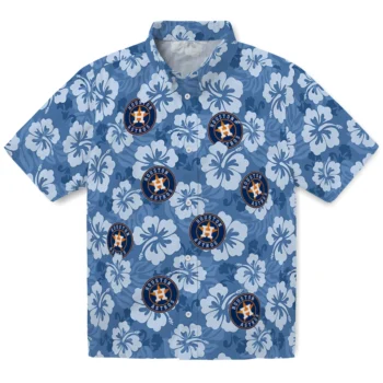 Houston Astros Hawaiian Shirt - Hibiscus Cluster