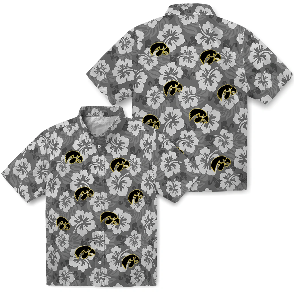 iowa-hawkeyes-hawaiian-shirt-hibiscus-cluster-black-high-quality.webp