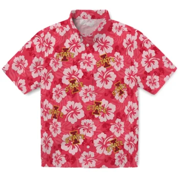 Iowa State Cyclones Hawaiian Shirt - Hibiscus Cluster