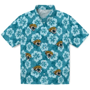 Jacksonville Jaguars Hawaiian Shirt - Hibiscus Cluster