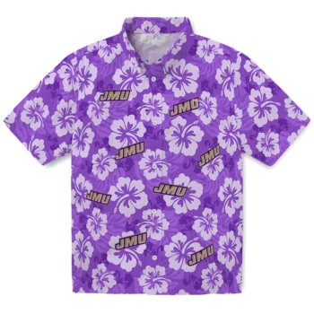 James Madison Dukes Hawaiian Shirt - Hibiscus Cluster