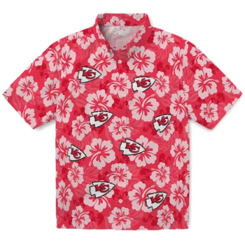 Kansas City Chiefs Hawaiian Shirt - Hibiscus Cluster
