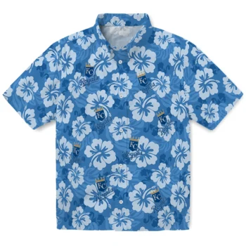 Kansas City Royals Hawaiian Shirt - Hibiscus Cluster