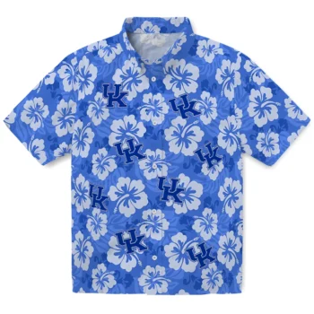 Kentucky Wildcats Hawaiian Shirt - Hibiscus Cluster