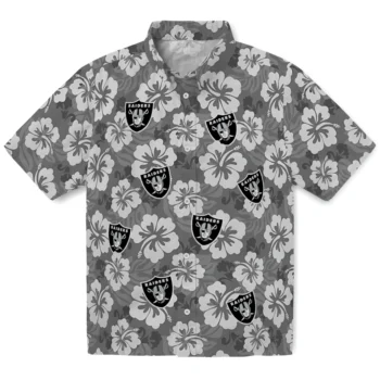 Las Vegas Raiders Hawaiian Shirt - Hibiscus Cluster