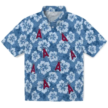 Los Angeles Angels Hawaiian Shirt - Hibiscus Cluster