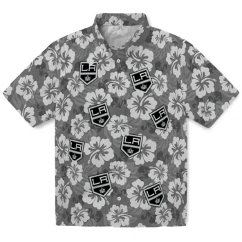 Los Angeles Kings Hawaiian Shirt - Hibiscus Cluster