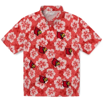Louisville Cardinals Hawaiian Shirt - Hibiscus Cluster