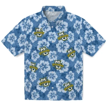 Marquette Golden Eagles Hawaiian Shirt - Hibiscus Cluster