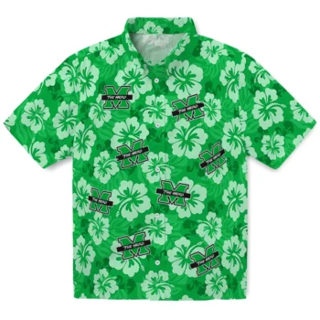 Marshall Thundering Herd Hawaiian Shirt - Hibiscus Cluster