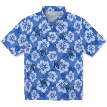 Memphis Tigers Hawaiian Shirt - Hibiscus Cluster