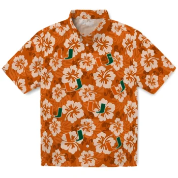 Miami Hurricanes Hawaiian Shirt - Hibiscus Cluster