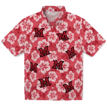 Miami RedHawks Hawaiian Shirt - Hibiscus Cluster