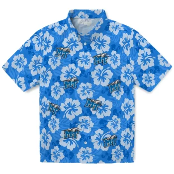 Middle Tennessee Blue Raiders Hawaiian Shirt - Hibiscus Cluster