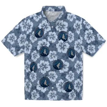 Minnesota Timberwolves Hawaiian Shirt - Hibiscus Cluster