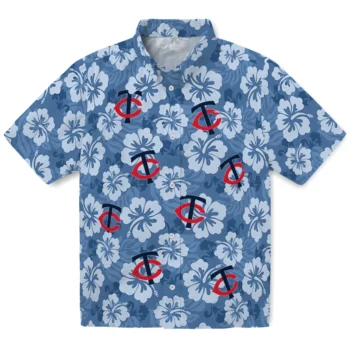 Minnesota Twins Hawaiian Shirt - Hibiscus Cluster