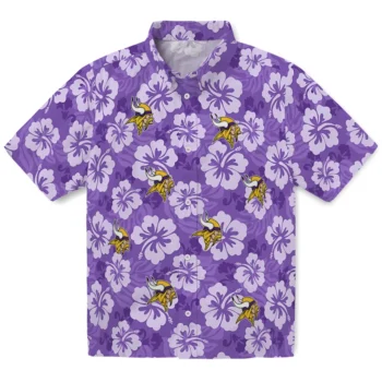 Minnesota Vikings Hawaiian Shirt - Hibiscus Cluster