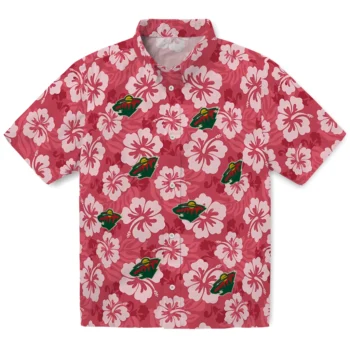 Minnesota Wild Hawaiian Shirt - Hibiscus Cluster