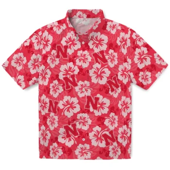 Nebraska Cornhuskers Hawaiian Shirt - Hibiscus Cluster
