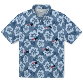 New England Patriots Hawaiian Shirt - Hibiscus Cluster