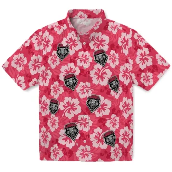 New Mexico Lobos Hawaiian Shirt - Hibiscus Cluster