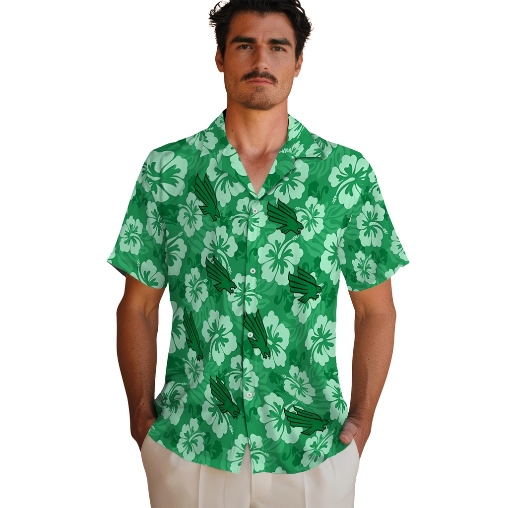 north-texas-mean-green-hawaiian-shirt-hibiscus-cluster-green-fashion-forward.webp