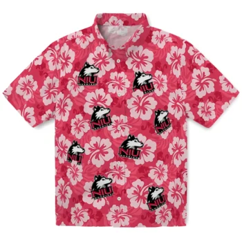 Northern Illinois Huskies Hawaiian Shirt - Hibiscus Cluster
