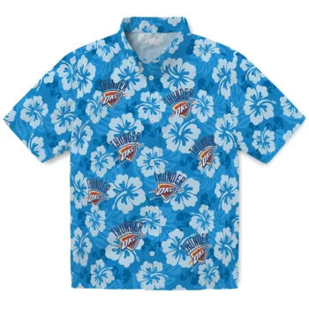 Oklahoma City Thunder Hawaiian Shirt - Hibiscus Cluster
