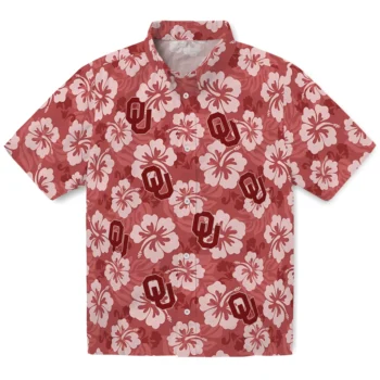 Oklahoma Sooners Hawaiian Shirt - Hibiscus Cluster