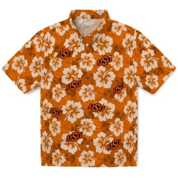 Oklahoma State Cowboys Hawaiian Shirt - Hibiscus Cluster