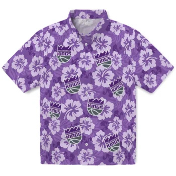 Sacramento Kings Hawaiian Shirt - Hibiscus Cluster