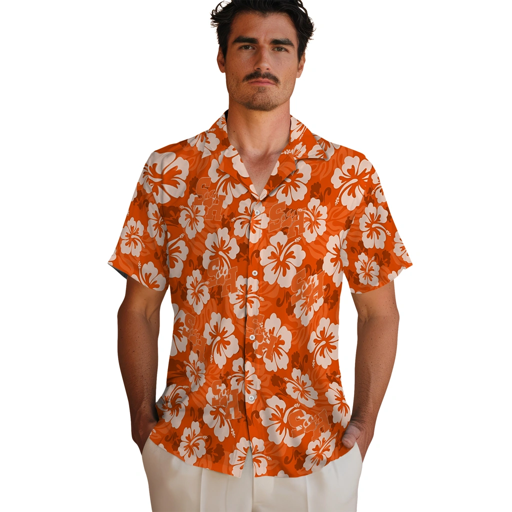 sam-houston-bearkats-hawaiian-shirt-hibiscus-cluster-orange-fashion-forward.webp