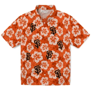 San Francisco Giants Hawaiian Shirt - Hibiscus Cluster