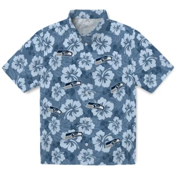 Seattle Seahawks Hawaiian Shirt - Hibiscus Cluster