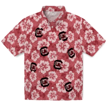 South Carolina Gamecocks Hawaiian Shirt - Hibiscus Cluster