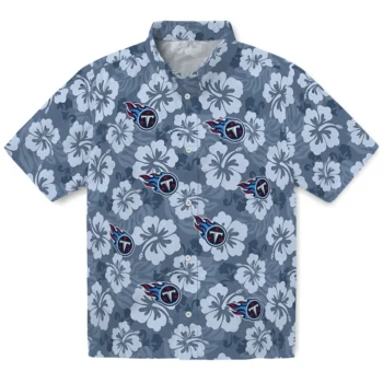 Tennessee Titans Hawaiian Shirt - Hibiscus Cluster