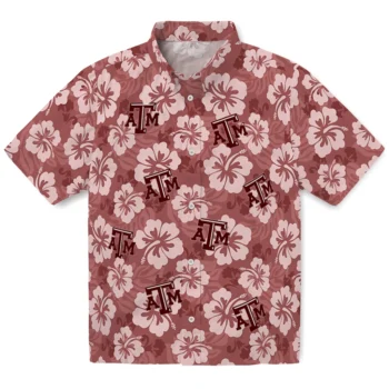 Texas A&M Aggies Hawaiian Shirt - Hibiscus Cluster