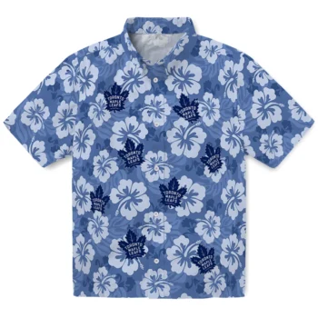 Toronto Maple Leafs Hawaiian Shirt - Hibiscus Cluster